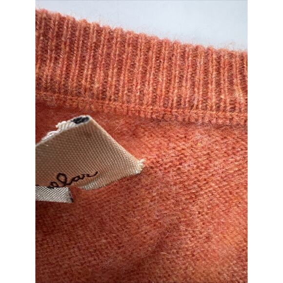 Peter Millar Sweater Mens Large Orange 100% Cashmere Pullover V Neck Soft Knit - Picture 5 of 8